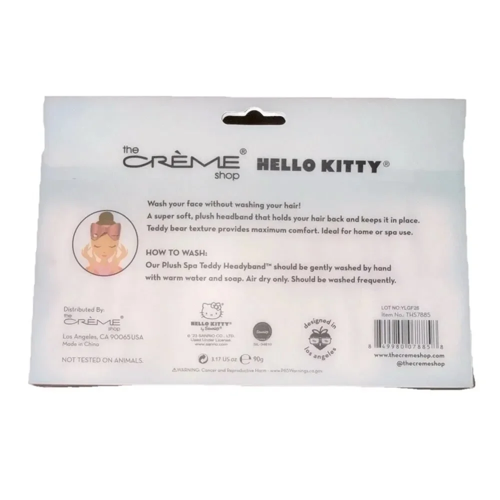 HELLO KITTY The Crème Shop Satin Plush Spa Headband Sanrio New In Box